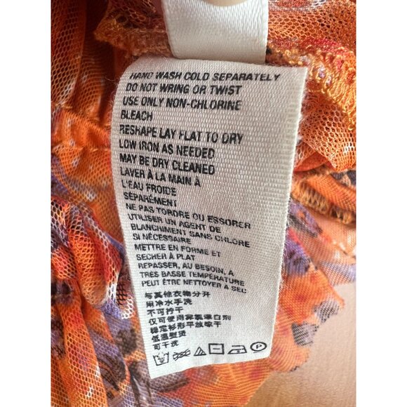 Free People Making Me Smile Floral Ruffle-Sleeve V-Neck Smocked Crop Top XS - Picture 6 of 14